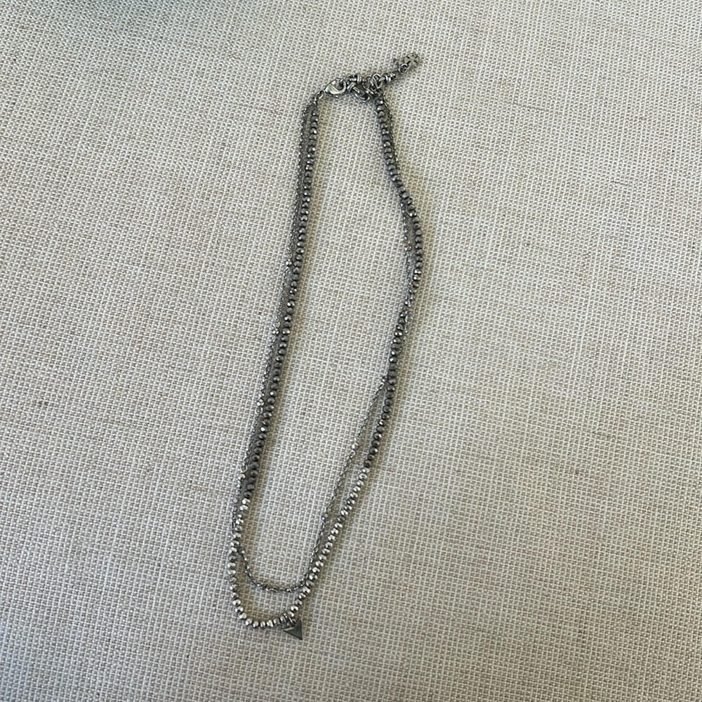 Silver beaded necklace